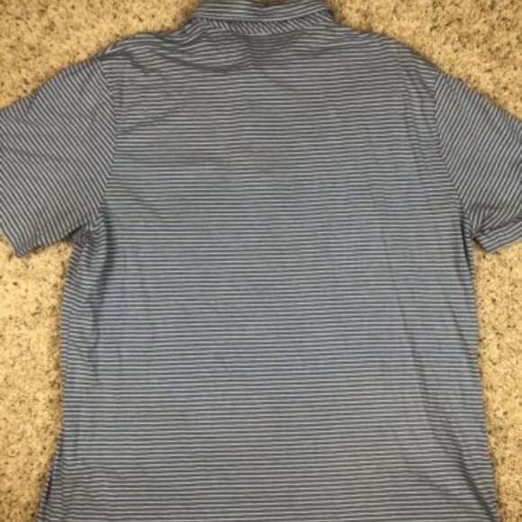 Vineyard Vines Mens Blue White Striped Polo Golf Shirt Large W Pocket Whale - Picture 9 of 9